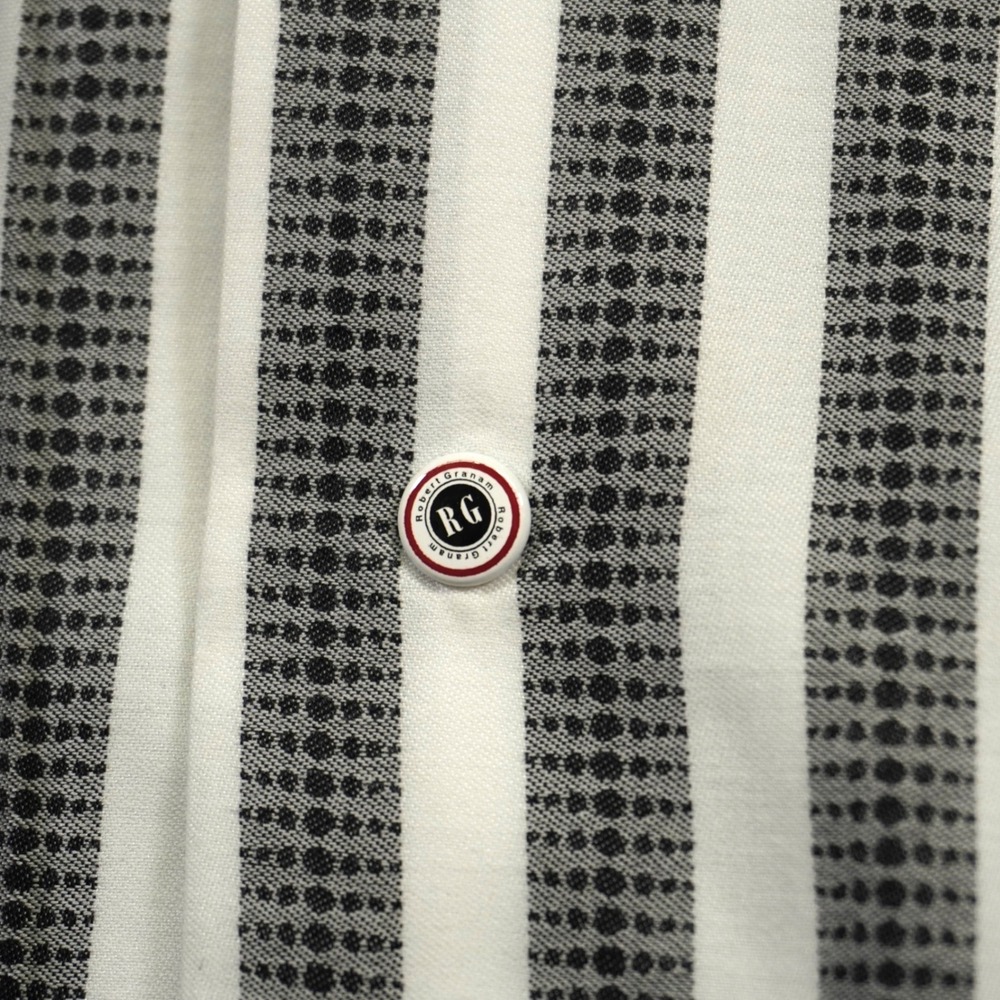 Robert Graham Button Up Shirt Mens XL Black White Striped Contrast Cuff Link - Picture 10 of 14